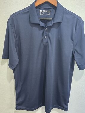 AriatTEK Men’s Polo Shirt Blue Size Large Performance Athletic Short Sleeve